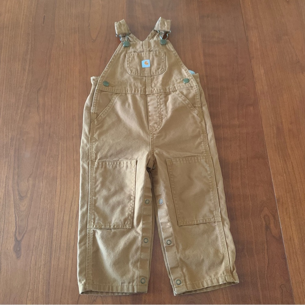 VGUC Classic Carhartt Kids Tan Overalls 24M